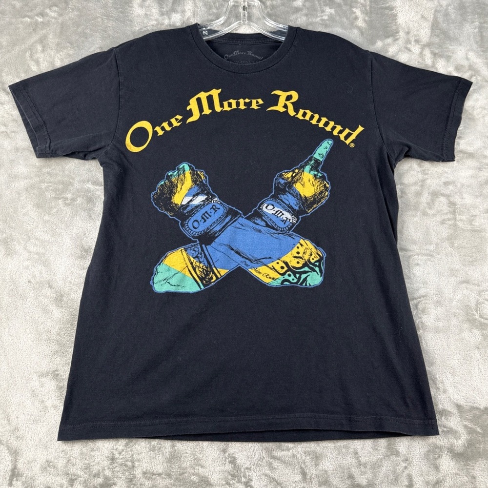 One More Round T-Shirt Mens Large Graphic Black Boxing MMA EUC